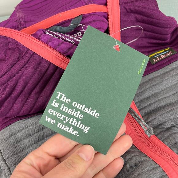 L.L. Bean Kids Airlight Jacket Plum Gray XL 14-16 NWT - Picture 8 of 12